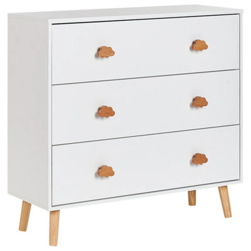 Image of Beliani 3 Drawer Chest Cloudy White