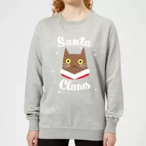 Image of Santa Claws Womens Christmas Jumper - Grey - M