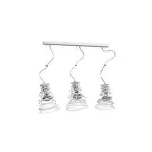 Image of Twist White Bar Pendant Ceiling Light 3x E27
