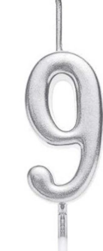 Image of Shatchi Silver 9 Number Candle Birthday Anniversary Party Cake Decorations Topper Silver unisex