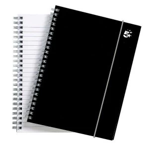 Image of 5 Star Notebook Wirebound Polypropylene Elasticated 80gsm A5 Black Pack 6