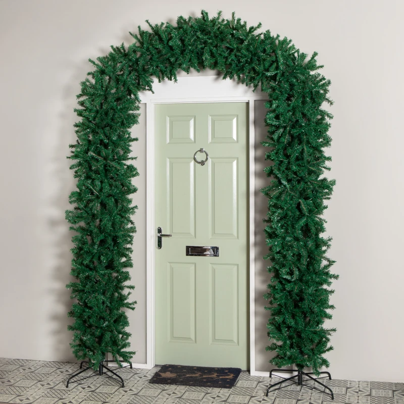 Image of 8ft (2.50m) Samuel Alexander Single Door Plain Green Christmas Tree Arch with 2000 Tips