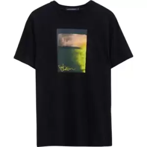 Image of French Connection Sunrise Painting T-Shirt - Black