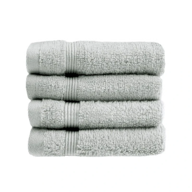 Image of Allure Bath Fashions Luxury Zero Twist Egyptian Cotton 4 Pack Face Cloths - Dove Grey