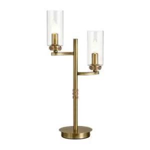 Image of Luminosa Lighting - Table Lamp, 2 x E14, Antique Brass