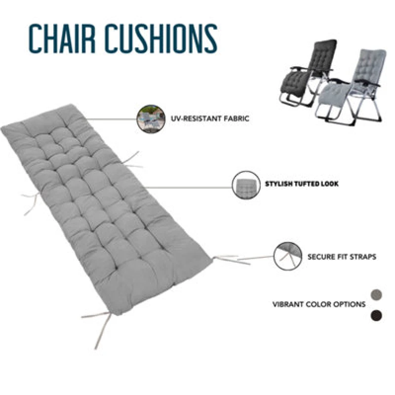 Image of Smart Living Outdoor Seat Cushion With Thick Padding For Maximum Comfort And Support - Grey - 168Cm X 50Cm