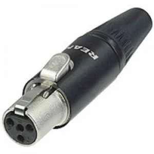 Image of XLR connector Socket straight Number of pins 4 Black Rean AV RT4FC B