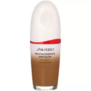 Image of Shiseido Revitalessence Skin Glow Foundation light illuminating foundation SPF 30 shade Suede 30ml