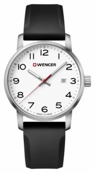 Image of Wenger mens Avenue Black Silicone Strap 01.1641.103 Watch