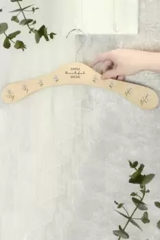 Image of Personalised White Floral Wooden Hanger