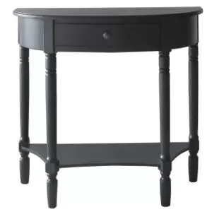 Image of Heritage Console Table Half Moon / Black 1 Drawer