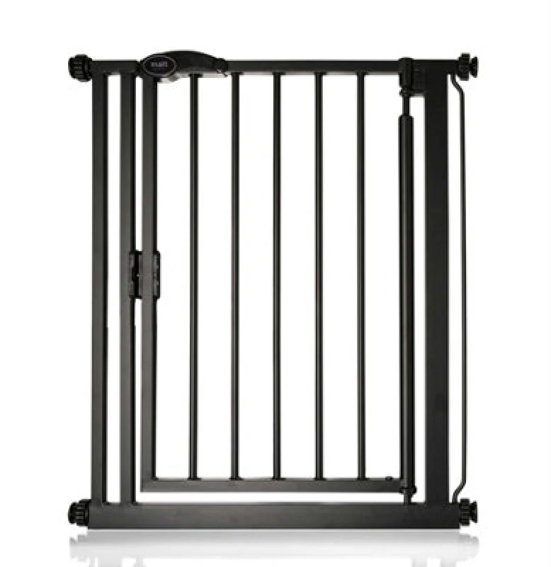 Image of Safetots Pressure Fit Self Closing Stair Gate, Narrow, 68.5Cm - 75Cm, Matt Black, Auto Closing Baby Gate, Safety Barrier
