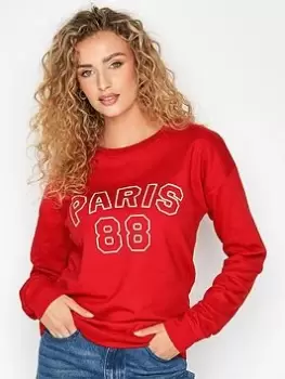 Image of Long Tall Sally Paris Sweatshirt - Red, Size 10, Women