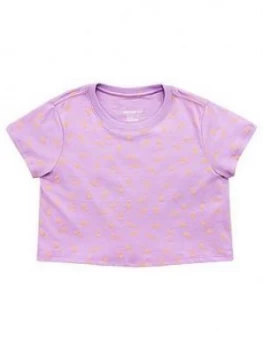 Image of Nike Older Girls Crop Swooshfetti T-Shirt - Violet