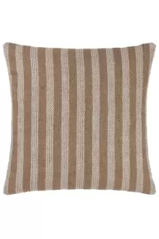 Image of Strata Stripe Textured Woven Polyester Filled Cushion