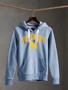 Image of Superdry Limited Edition Graphic Standard Hoodie, Light Blue, Size 6, Women