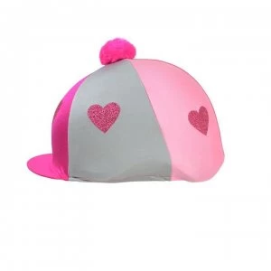 Image of Hy Love Heart Glitter Helmet Cover - Pink/Silvr/LtP