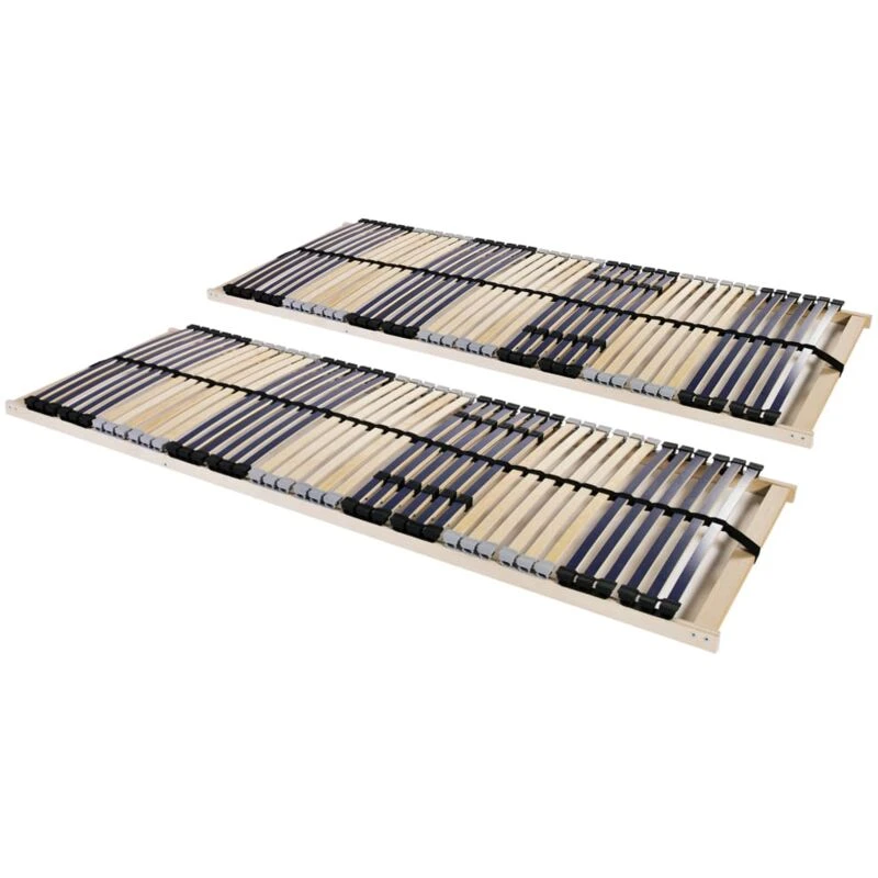 Image of VIDAXL Vidaxl - Slatted Bed Bases without Mattress 2 pcs with 42 Slats 70x200cm 3051420