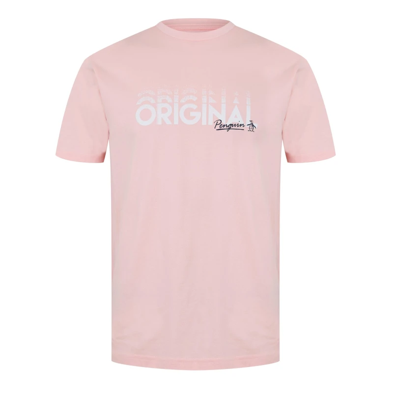 Image of Original Penguin L Logo Tee - Pink Pink S