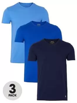 Image of Polo Ralph Lauren 3 Pack T-Shirt - Navy/Blue, Navy/Blue, Size S, Men