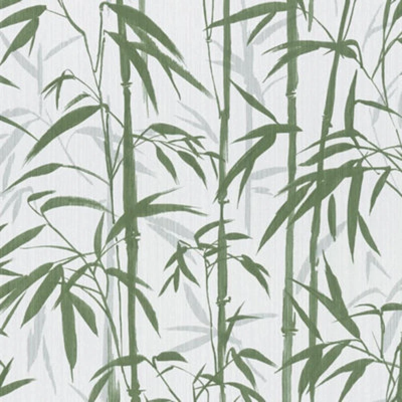 Image of As Creation Green White Bamboo Wallpaper Jungle Tropical Textured Vinyl