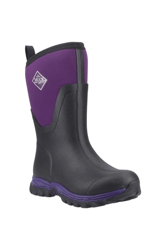 Image of Muck Boots Womens Arctic Sport II Mid Wellington in Black Size: 4 Black Female 4