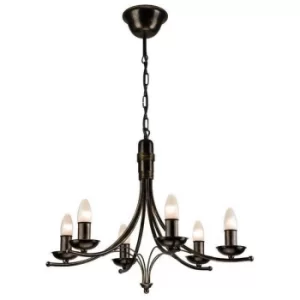 Image of Luca Traditional Chandeliers Black, 6x E14