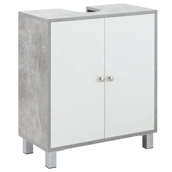Image of Kleankin Bathroom Under Sink Cabinet Vanity Unit with Adjustable Shelf Space White