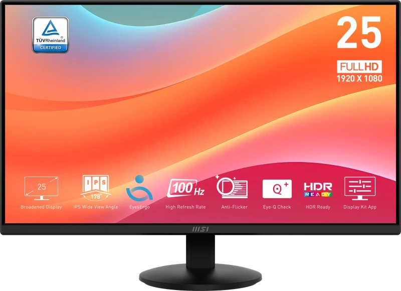Image of MSI PRO MP252L 25 Full HD IPS 100Hz 1ms Monitor 9S6-3PD7CT-008 Black