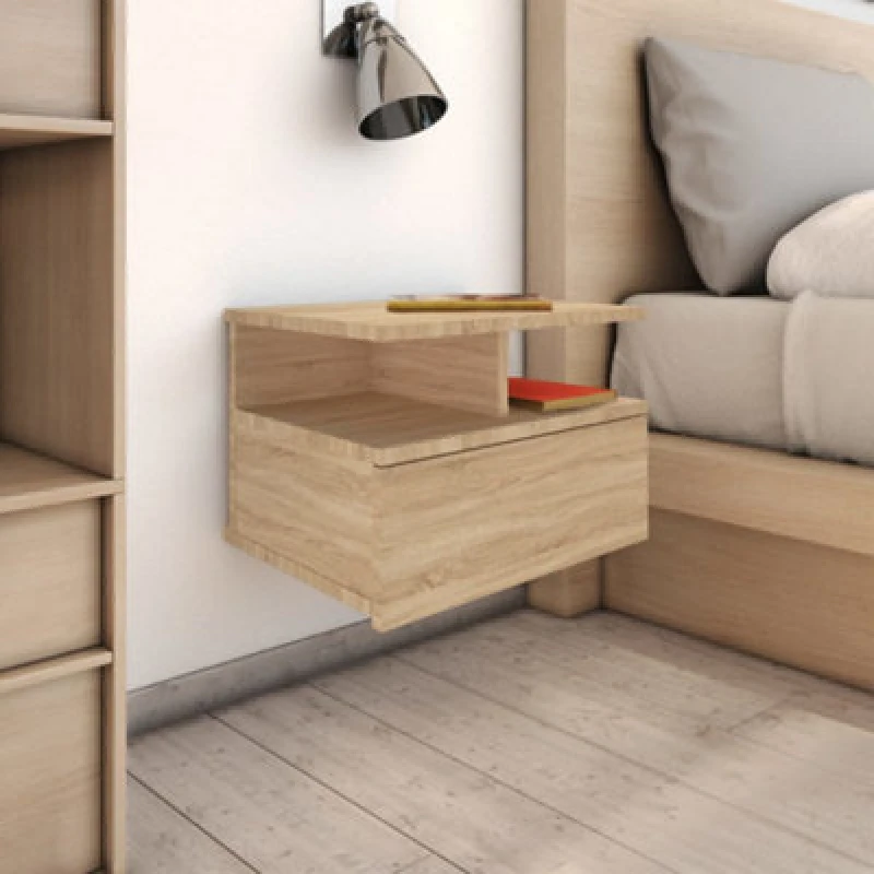 Image of Floating Nightstands 2 pcs Sonoma Oak 40x31x27cm Chipboard