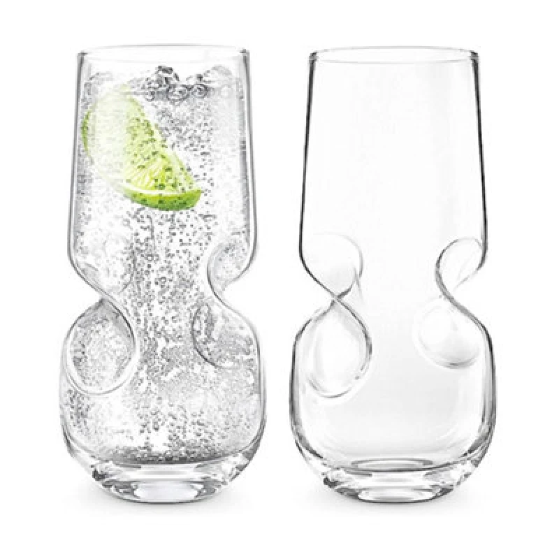 Image of Original Products Final Touch Bubbles Seltzer Bubbly Beverage Glasses 500Ml Set Of 2 Clear