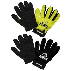 Image of Rhino Pro Full Finger Mitts Yellow Junior Medium/Large
