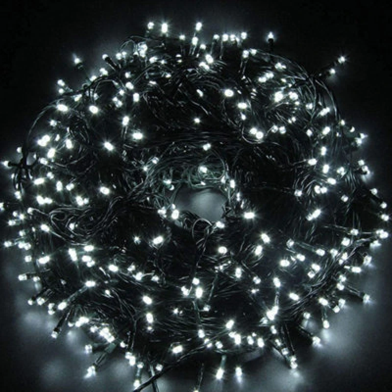 Image of Shatchi 100LEDs Christmas Fairy String Lights Indoor/Outdoor Green Cable Main power Memory Auto Timer White