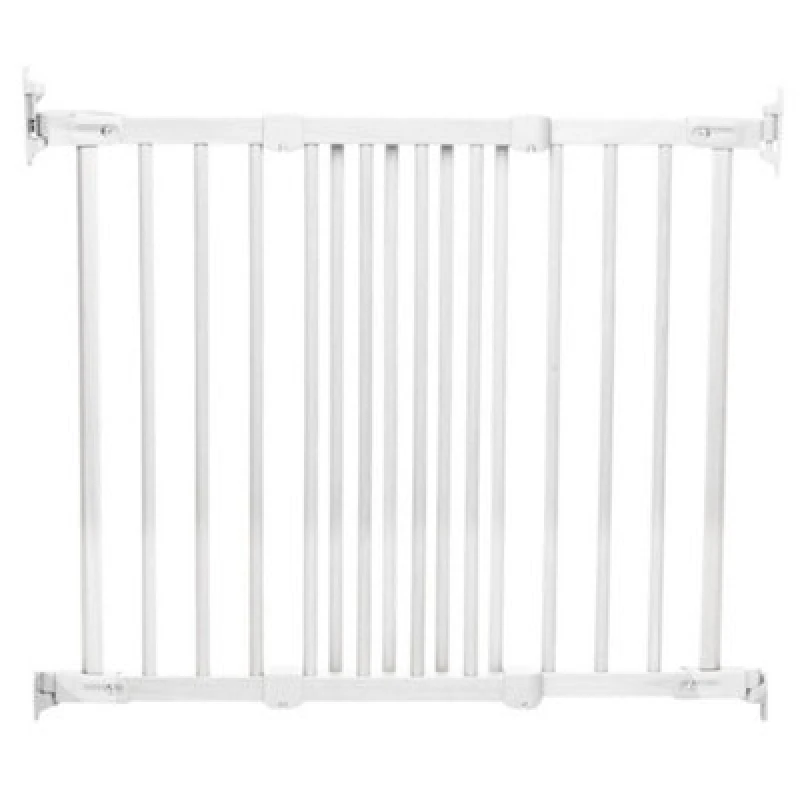 Image of Safetots Diagonal Fit Baby Gate, 67Cm - 105.5Cm, White Wood, Multi Fit Stair Gate, Diagonal Fit Safety Gate