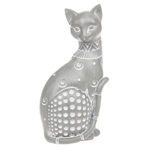 Image of Country Grey Sitting Cat Large Ornament
