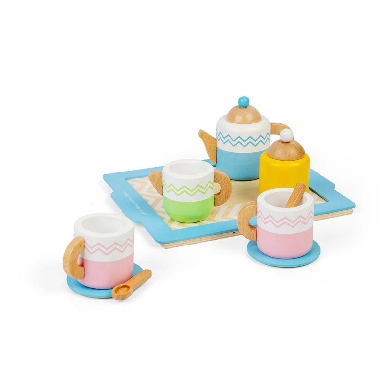 Image of Bigjigs Toys Wooden Tea Tray Set Multi
