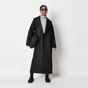 Image of Missguided Pleated Waist Shirt Dress Twill - Black