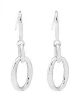 Image of Simply Silver Sterling Silver 925 Polished Long Oval Link Drop Earrings