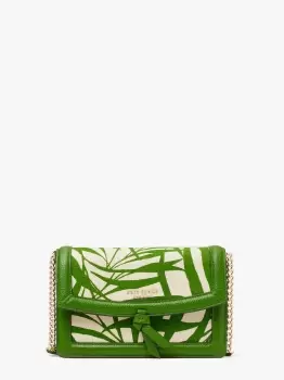 Image of Knott Palm Fronds Canvas Flap Crossbody - Bitter Greens Multi - One Size