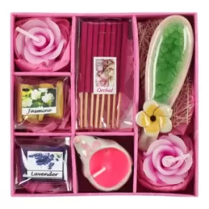 Image of Pink Incense Gift Set with Leaf Holder