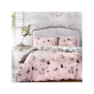 Image of Dreams & Drapes Grace Floral Reversible Duvet Cover Set, Pink, Single