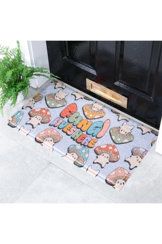 Image of Native Natural Fungi Lives Here Doormat (70 X 40Cm)