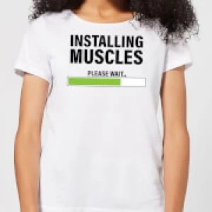 Image of Installing Muscles Womens T-Shirt - White - 3XL