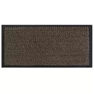 Image of JVL - Heavy Duty Barrier Door Floor Mat, 60 x 150 cm, Brown Black