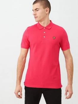 Image of Lyle & Scott Plain Polo Shirt - Pink, Size S, Men