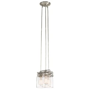 Image of 3 Light Cluster Pendant Brushed Nickel, E27