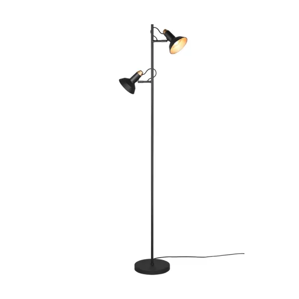 Image of Roxie Modern 2 Light Multi Arm Floor Lamp Black Matt with Footswitch