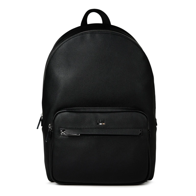 Image of Boss Mens Ray Durable Textured Leather Backpack Black 001 male One Size