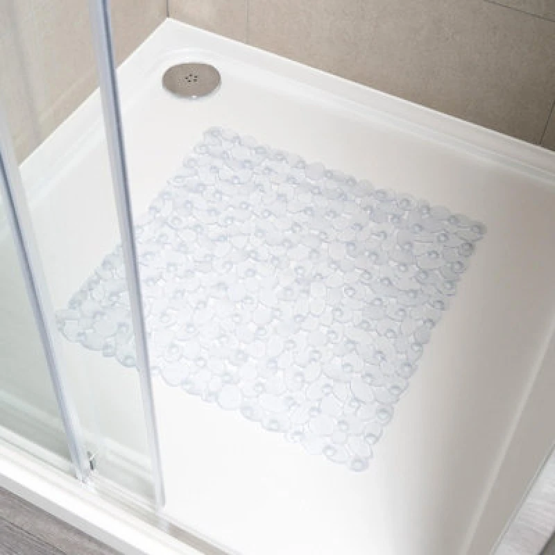 Image of OHS OHS Anti Mould PVC Non Slip Quick Dry Bath Shower Mat in Clear Clear One Size Unisex 5027434234431