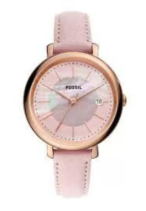 Image of Fossil Womens Vale Solar-Powered Leather Watch - Pink